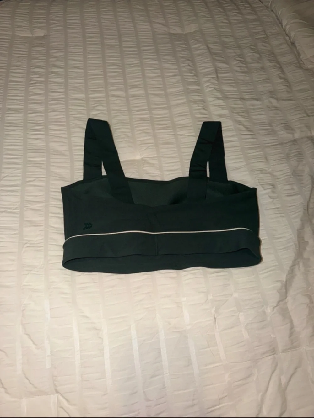 all in motion Dark Green Legging and Crop Top Set with White Stripe
